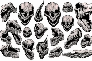 dinosaur skull tattoo idea