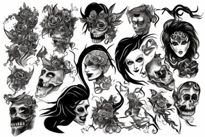 hades flaMING BIDENT tattoo idea