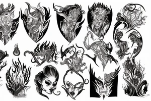 hades flaMING BIDENT tattoo idea