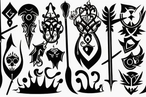 A form of spear having two prongs tattoo idea