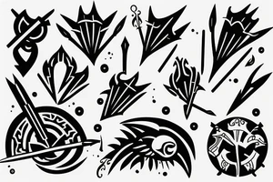 A form of spear having two prongs tattoo idea