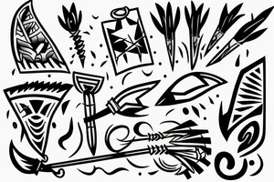 A form of spear having two prongs tattoo idea
