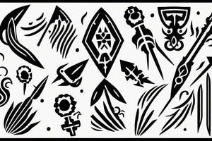 A form of spear having two prongs tattoo idea