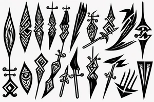 A form of spear having two prongs tattoo idea