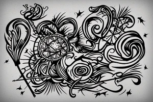 A spear having two prongs tattoo idea