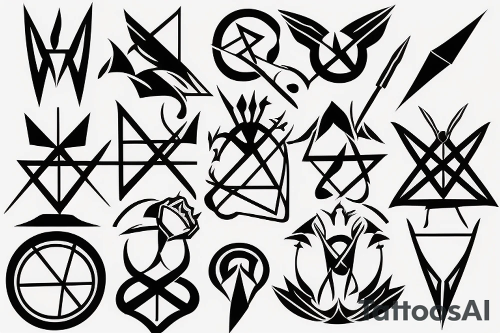 A spear having two prongs tattoo idea