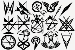 A spear having two prongs tattoo idea