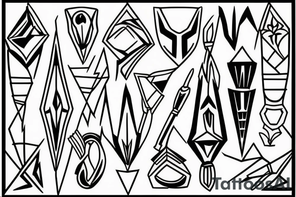 A spear having two prongs tattoo idea