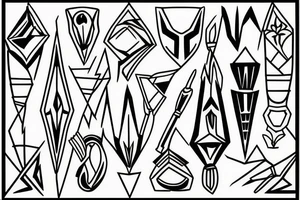 A spear having two prongs tattoo idea