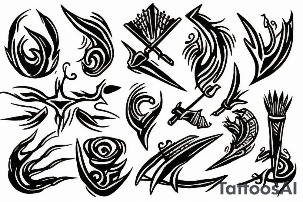 A spear having two prongs tattoo idea