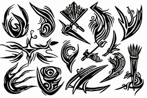 A spear having two prongs tattoo idea