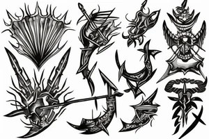A TWO PRONGED Spear tattoo idea