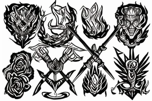 A TWO PRONGED Spear tattoo idea