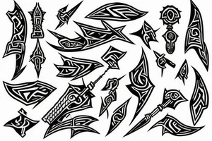 A TWO PRONGED Spear tattoo idea