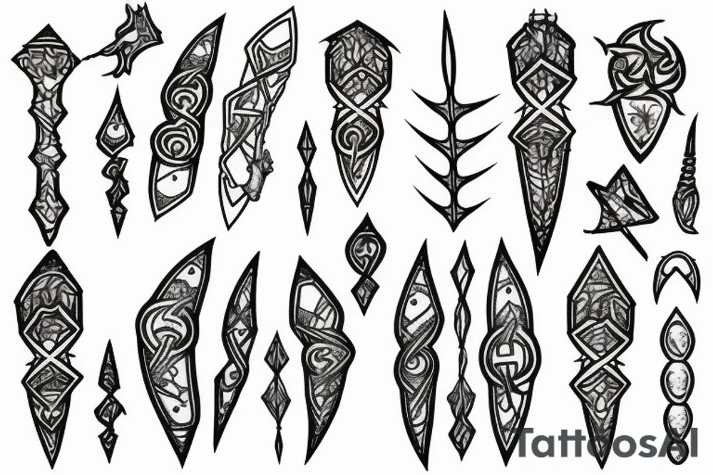 A TWO PRONGED Spear tattoo idea