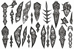 A TWO PRONGED Spear tattoo idea