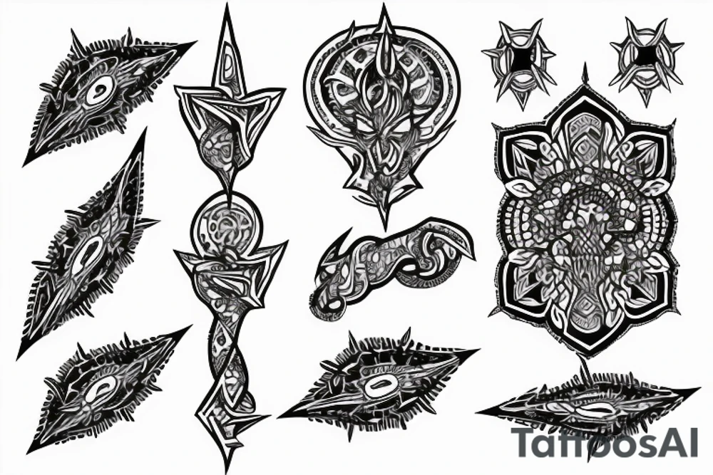 A DOUBLE PRONGED Spear tattoo idea