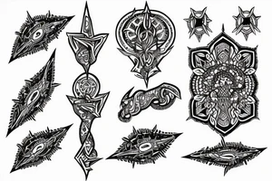 A DOUBLE PRONGED Spear tattoo idea