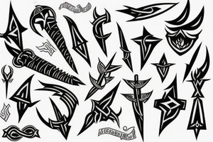 A DOUBLE PRONGED Spear tattoo idea