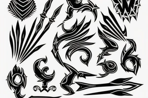 A DOUBLE PRONGED Spear tattoo idea
