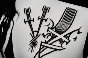 HADES two-pronged implement resembling a pitchfork tattoo idea