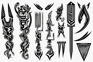 HADES two-pronged implement resembling a pitchfork tattoo idea