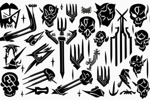 HADES two-pronged implement resembling a pitchfork tattoo idea