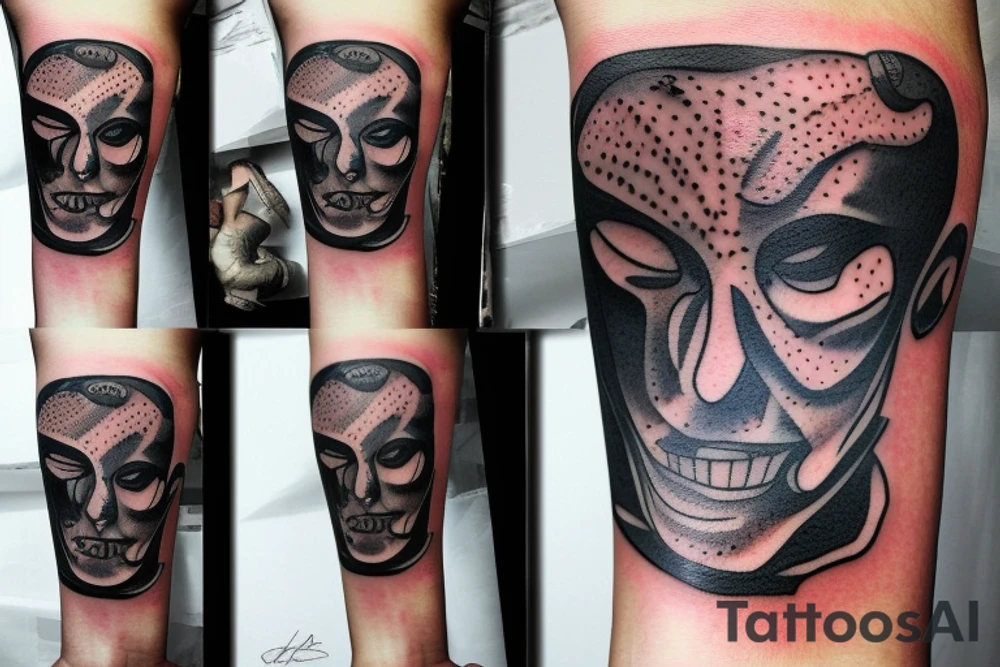 A tattoo that symbolises Pain and Struggle and growth, in a realism abstract style with words tattoo idea