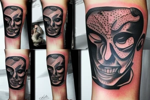 A tattoo that symbolises Pain and Struggle and growth, in a realism abstract style with words tattoo idea