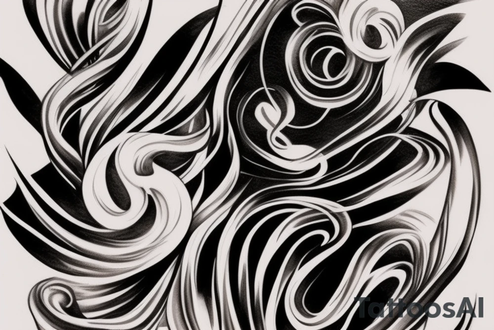 A tattoo that symbolises Pain and Struggle and growth, in a realism abstract style with words tattoo idea