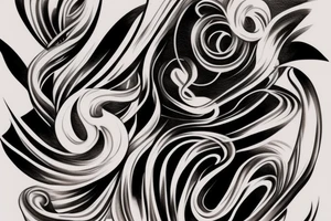 A tattoo that symbolises Pain and Struggle and growth, in a realism abstract style with words tattoo idea