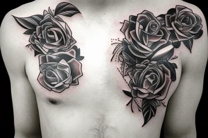 A tattoo that symbolises Pain and Struggle and growth, in a realism abstract style with words tattoo idea