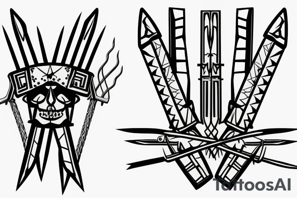 HADES two-pronged implement resembling a pitchfork tattoo idea