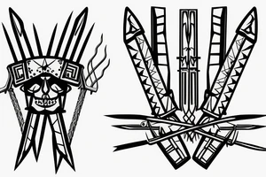 HADES two-pronged implement resembling a pitchfork tattoo idea