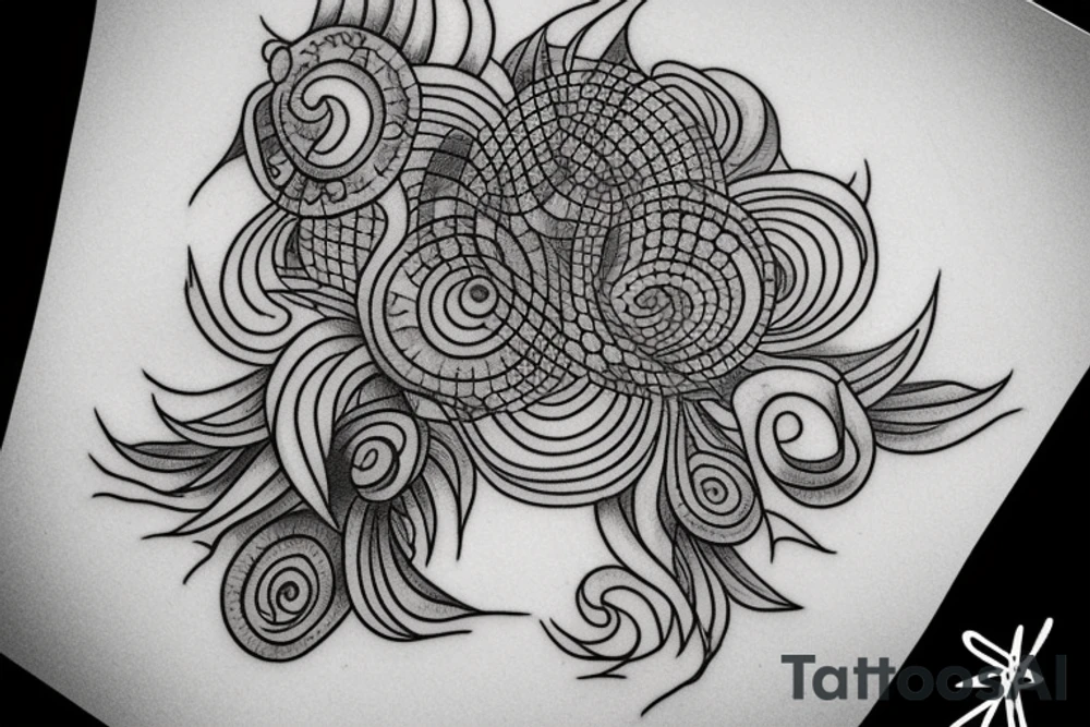 A tattoo that symbolises Pain and Struggle and growth, in a realism abstract style with words tattoo idea
