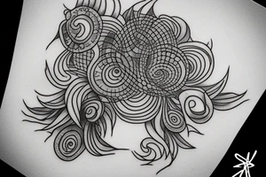 A tattoo that symbolises Pain and Struggle and growth, in a realism abstract style with words tattoo idea