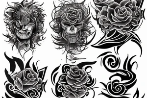 A tattoo that symbolises Pain and Struggle and growth, in a realism abstract style with words tattoo idea