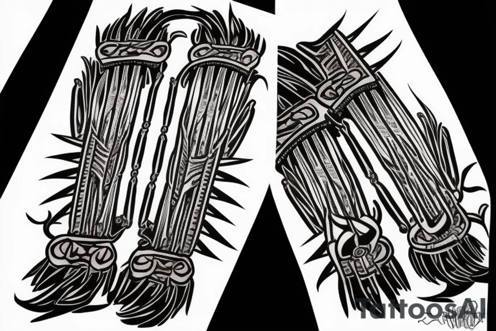 HADES two-pronged implement resembling a pitchfork tattoo idea