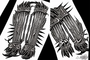 HADES two-pronged implement resembling a pitchfork tattoo idea