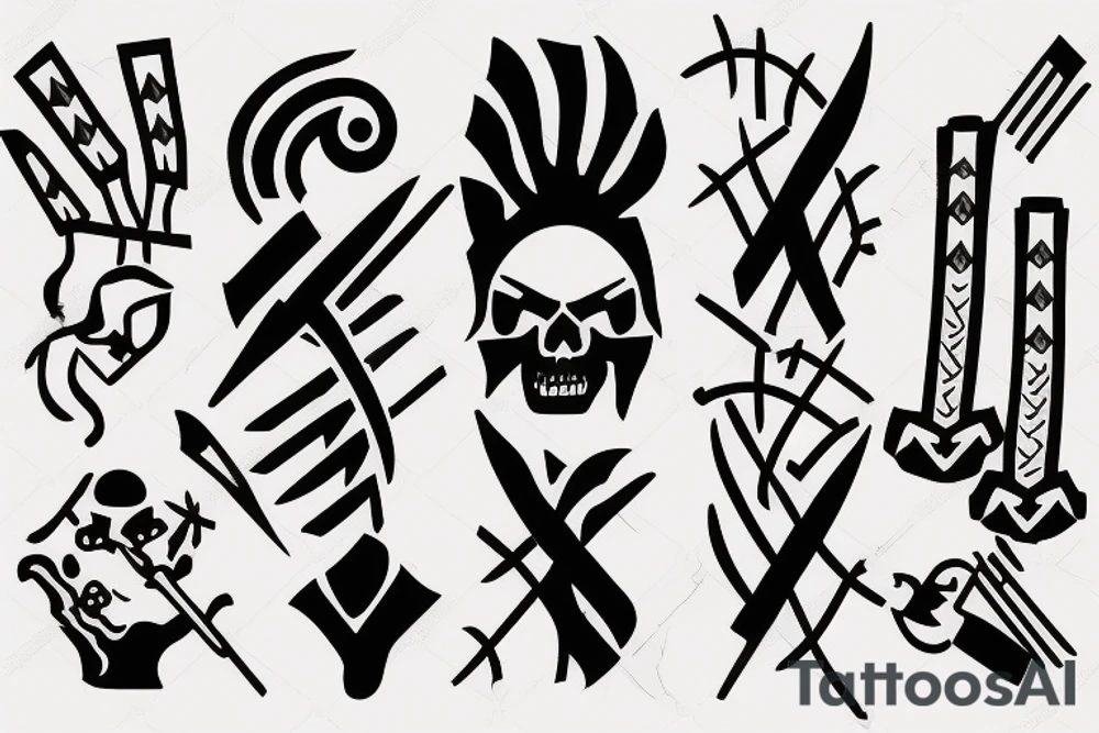 HADES two-pronged implement resembling a pitchfork tattoo idea