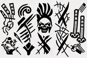 HADES two-pronged implement resembling a pitchfork tattoo idea