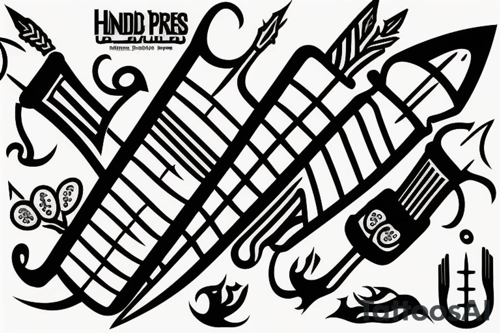 HADES two-pronged implement resembling a pitchfork tattoo idea