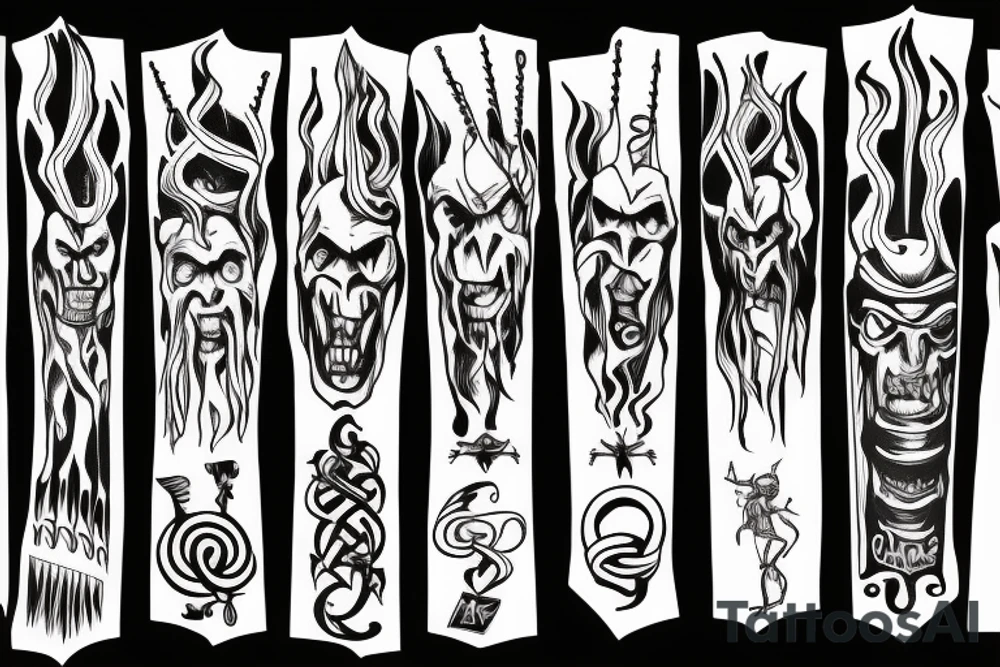 HADES two-pronged pitchfork tattoo idea
