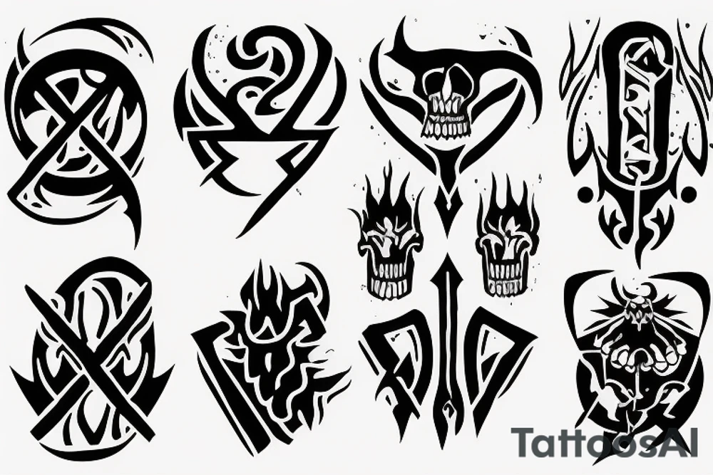 HADES two-pronged pitchfork tattoo idea