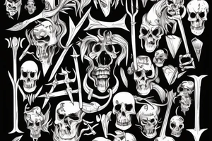HADES two-pronged pitchfork tattoo idea