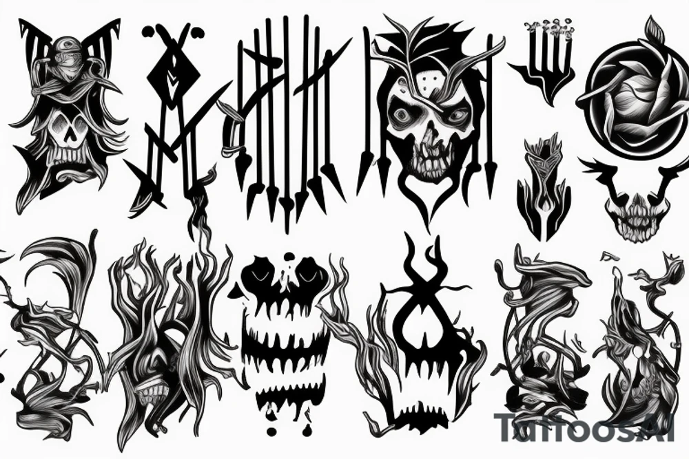 HADES two-pronged pitchfork tattoo idea