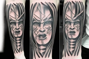 HADES two-pronged pitchfork tattoo idea