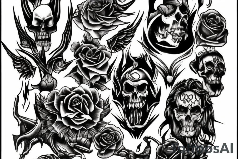HADES two-pronged pitchfork tattoo idea