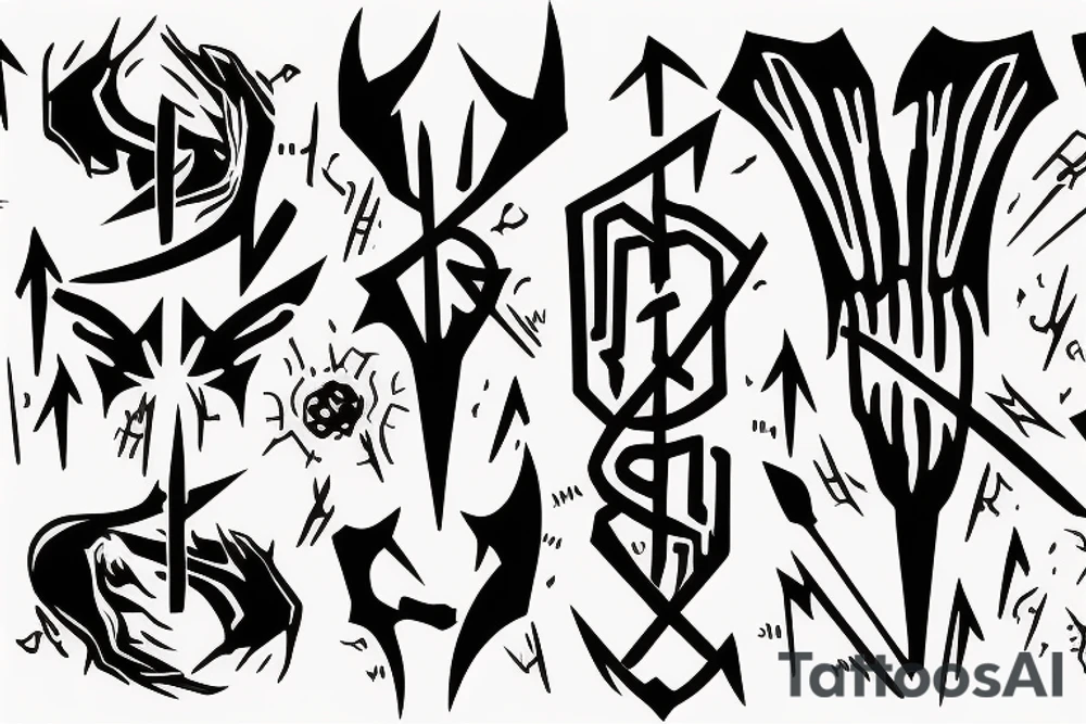HADES two-pronged pitchfork tattoo idea