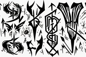 HADES two-pronged pitchfork tattoo idea